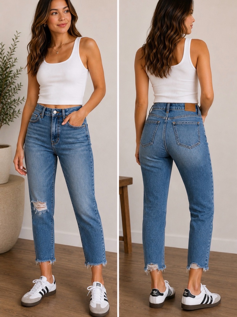 American Eagle Outfitters High-Rise Straight Crop Jeans in Light Blue